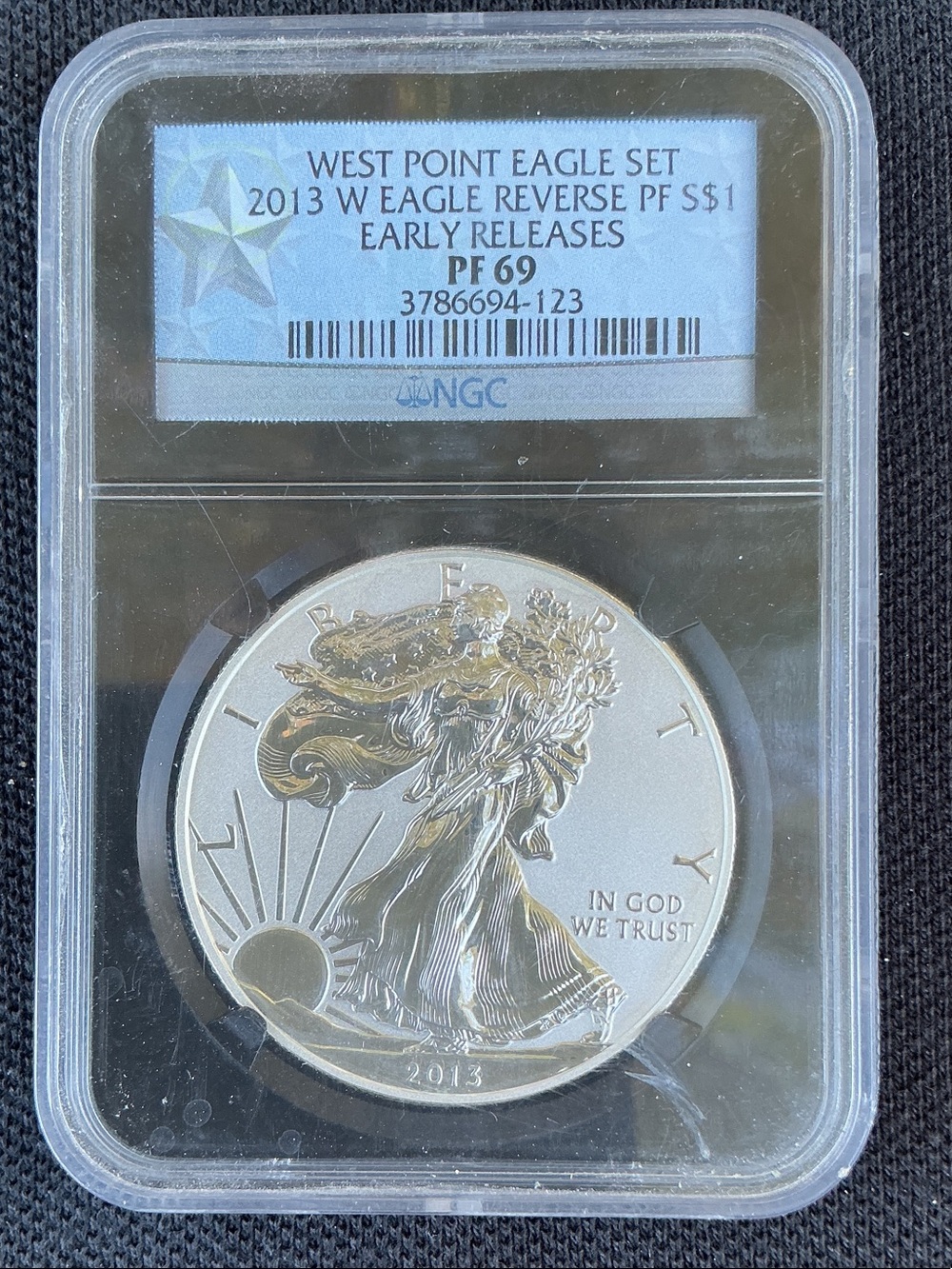 Certified Silver Coin in Silver Finish - 2013 West Point Eagle PF69